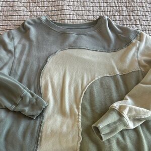 We The Free Green and Cream Sweatshirt